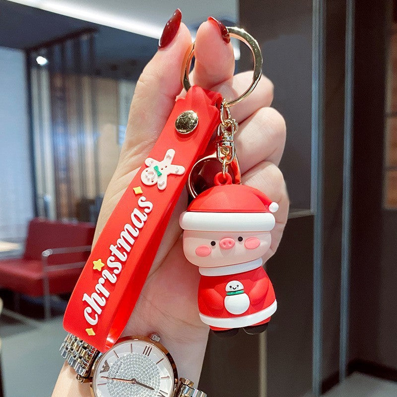 Wholesale Christmas Snowman Car Soft Rubber Keychain